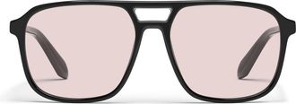 Quay On The Fly 57mm Aviator Sunglasses in Black/light Lilac at Nordstrom