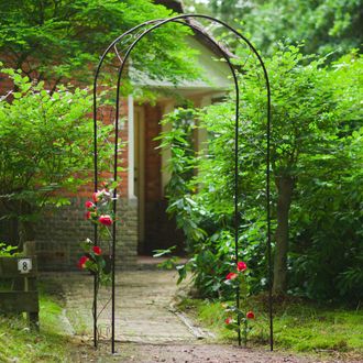 Nature P&eacute;rgola Arco - Naturaleza - Metal - 112,5 X 39,5 X 231 Cm - Negro - Decoraci&oacute;n Volutas