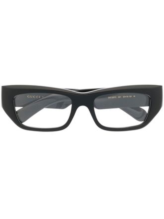 Gucci Occhiali cat-eye con logo - Nero
