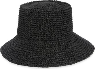 Nordstrom Lantern Packable Straw Bucket Hat in Black at Nordstrom