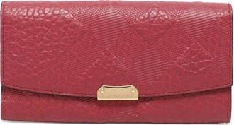 Burberry Portafoglio TB in pelle goffrata - Rosso