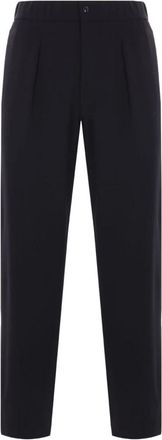 Giorgio Armani Geplooide Broek met Elastische Tailleband - Heren - Chinos - Blauw - L - Broeken