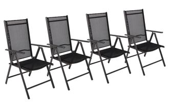 ebuy24 Vcm Set De 4 Silla De Jard&iacute;n Dimensiones De La Silla Aprox. Al. 105 X An. 56 X T. 65 Cm Respaldo Ajustable 3 Veces Tejido De Malla Estirada Garantiza 
