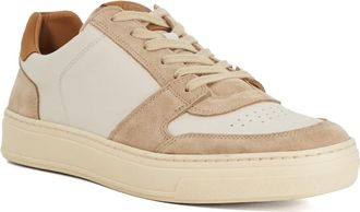 Dune London Mens TAWLY Leather Cup Sole Trainers Size UK 11 Cream