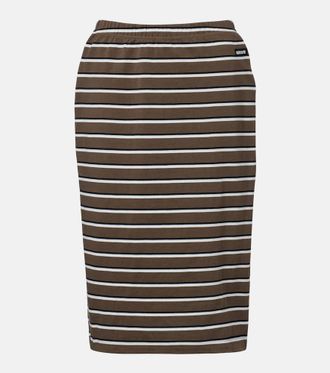 Rotate Sasseline striped cotton jersey pencil skirt