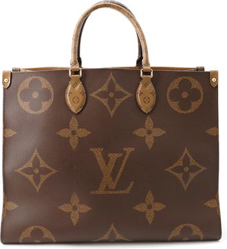Louis Vuitton Monogram Reverse Red Color Monogram Reverse Monogram Handbag Tote Bag (Pre-Owned)