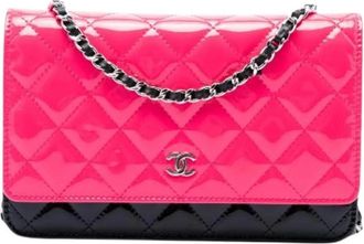 Chanel Pre-owned Wallet on Chain - Dames - Vintage Schoudertas - Roze - ONE Size - Leer - Vintage