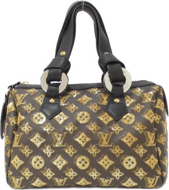 Louis Vuitton Marron Or Coated Canvas Spangles Boston Bag (Pre-Owned)
