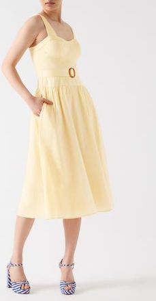 L.k. Bennett Alessia Bustier Fit & Flare Dress in Yellow at Nordstrom Rack, Size 16 Us / 20 Uk