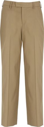 Pantaloni Torino Brown Welt Pockets Cotton Formal Pants