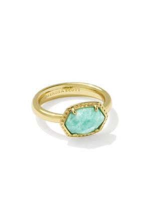 Kendra Scott Daphne Frame Amazonite Ring in Gold Teal Amazonite at Nordstrom, Size 7