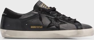 Golden Goose Mens Super-Star Tonal Leather Low-Top Sneakers