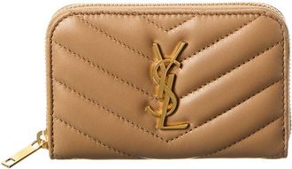 Saint Laurent Cassandre Leather Zip Around Wallet