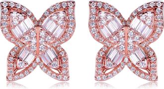 Suzy Levian Sterling Silver & White Cubic Zirconia Multi-Cut Large Butterfly Earrings