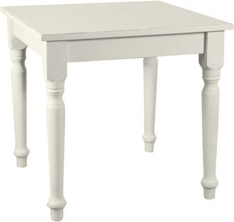 Biscottini International Biscottini - Mesa Fixo De Estilo Country De Madera Maciza De Tilo Acabado Con Efecto Blanco Envejecido 80x80x78 Cm