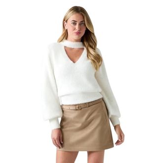 Guess Maglione con scollo a V Jaycee - - Knitwear - Donna - Bianco - XS