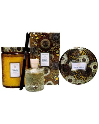 Voluspa Baltic Amber Candle & Diffuser Trio