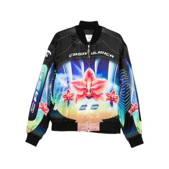 Casablanca Bomber Jackets, male, Black, Size: L Sp26-Jk-448 01 Orchi