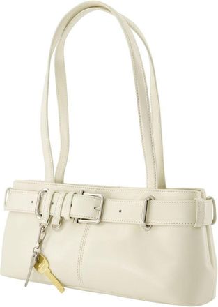 Osoi Womens Shoulder Brocle Mini Bag - Osoi Leather White Beige Cowhide Shoulder-Hobo-Bags