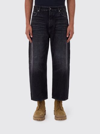 Balenciaga Jeans baggy cropped a gamba larga in denim di cotone a vita media