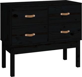 vidaXL Console Cabinet Black 90x40x78 cm Solid Wood Pine vidaXL