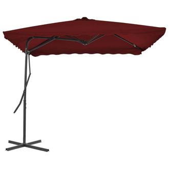 Berkfield Home Outdoor Parasol with Steel Pole Bordeaux Red 250x250x230 cm | Size: 250 x 250 x 230 cm