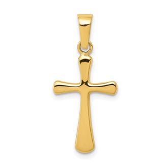 Diamond2Deal 14k Yellow Gold Polished Cross Pendant