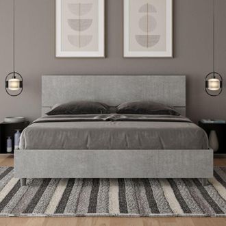 Les Tendances Les Tendances - Letto matrimoniale senza rete 160x190 testata inclinata cemento Demas