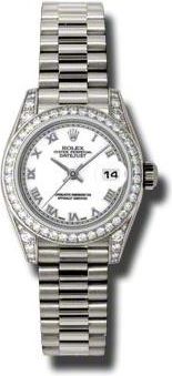 Rolex Lady-Datejust 26 White Dial 18K White Gold President Automatic Ladies Watch 179159WRP