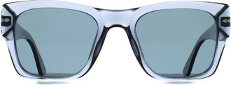 Persol Square Unisex Transparent Ocean Dark Blue Polarized PO3384S - One Size