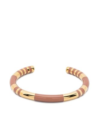 Aur&eacute;lie Bidermann Positano striped bracelet - Goud