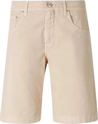Jacob Cohen Bermudas 5 bolsillos - Heren - Korte Broeken - Beige - W30 L28 - Katoen - Korte Broeken