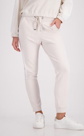 Monari Sweathose MONARI Hose Sweat 72cm, Damen, Gr. 44, N-Gr, beige, Sweatware, Obermaterial: 55% Polyester, 38% Viskose, 7% Elasthan, unifarben, regular fit