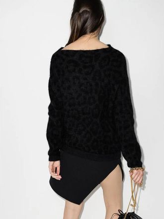 Valentino Garavani Off-Shoulder Leopard Knit Jumper