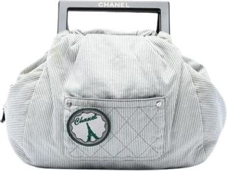 Chanel Pre-owned Vintage Canvas Handbag - Dames - Vintage Handtas - Grijs - ONE Size - Vintage