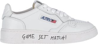 Autry White Medalist Leather Low-Top Sneakers