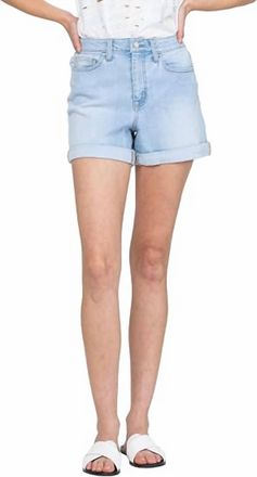 Flying Monkey Roll Up Mom Shorts In Blue