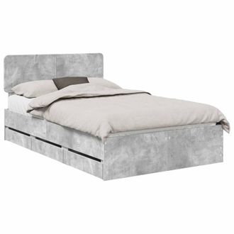 vidaXL Struttura Del Letto Con Cassetto Grigio Cemento 135 X 190 Cm Vidaxl