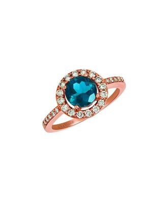 Le Vian Serenity 14K Rose Gold 1.77 Ct. Tw. Diamond & London Blue Topaz Cocktail Ring