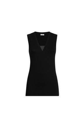 Brunello Cucinelli Ribbed jersey top in Black at Nordstrom, Size Xx-Small Eu