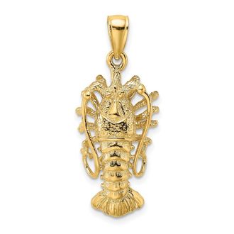 Diamond2Deal 14k Yellow Gold Polished Florida Lobster Charm
