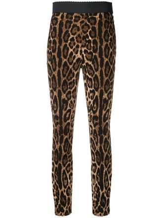 Dolce & Gabbana Leggings leopardati - Nero