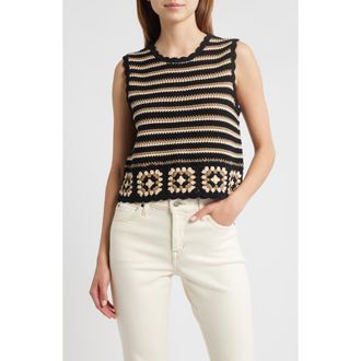 Rails Hazel Crochet Sweater Vest in Milos Crochet at Nordstrom Rack, Size X-Large