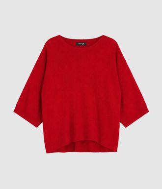 Jeanne Vouland Top Offy Maille Cachemire Rouge