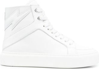 Zadig&Voltaire tonal high-top sneakers - women - Calf Leather - 38 - White