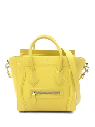 Celine nano Luggage tote bag - women - Calf Leather - One Size - Yellow
