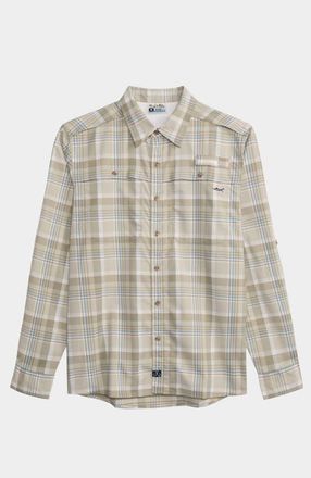 Salt Life Breezers Long Sleeve Button Down Performance Shirt in Desert Green at Nordstrom, Size X-Large L