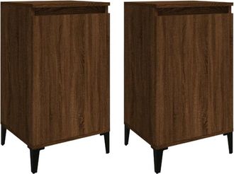 vidaXL Vidaxl - Mesitas de noche 2 uds madera color roble marrón 40x35x70 cm