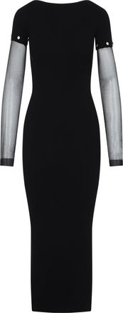 Sportmax Black Grazia Transparent Sleeves Dress-Donna