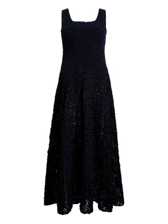 Khaite Abito lungo Twigs con scollo quadrato - Blu